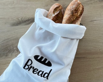 Bread embroidered drawstring bread storage bag