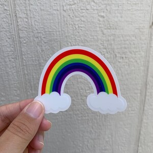 Rainbow With Clouds Die Cut Vinyl Sticker