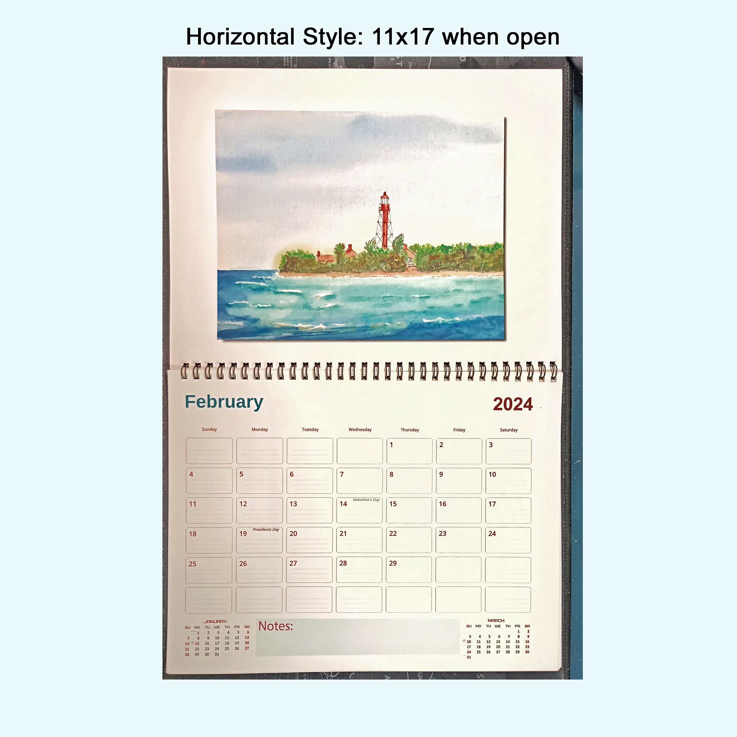Large 2024 Calendar Sanibel Island Opens to 11x17 12 Etsy