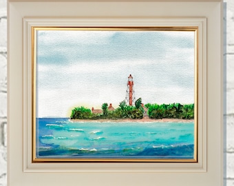 Sanibel Lighthouse Watercolor Painting #3