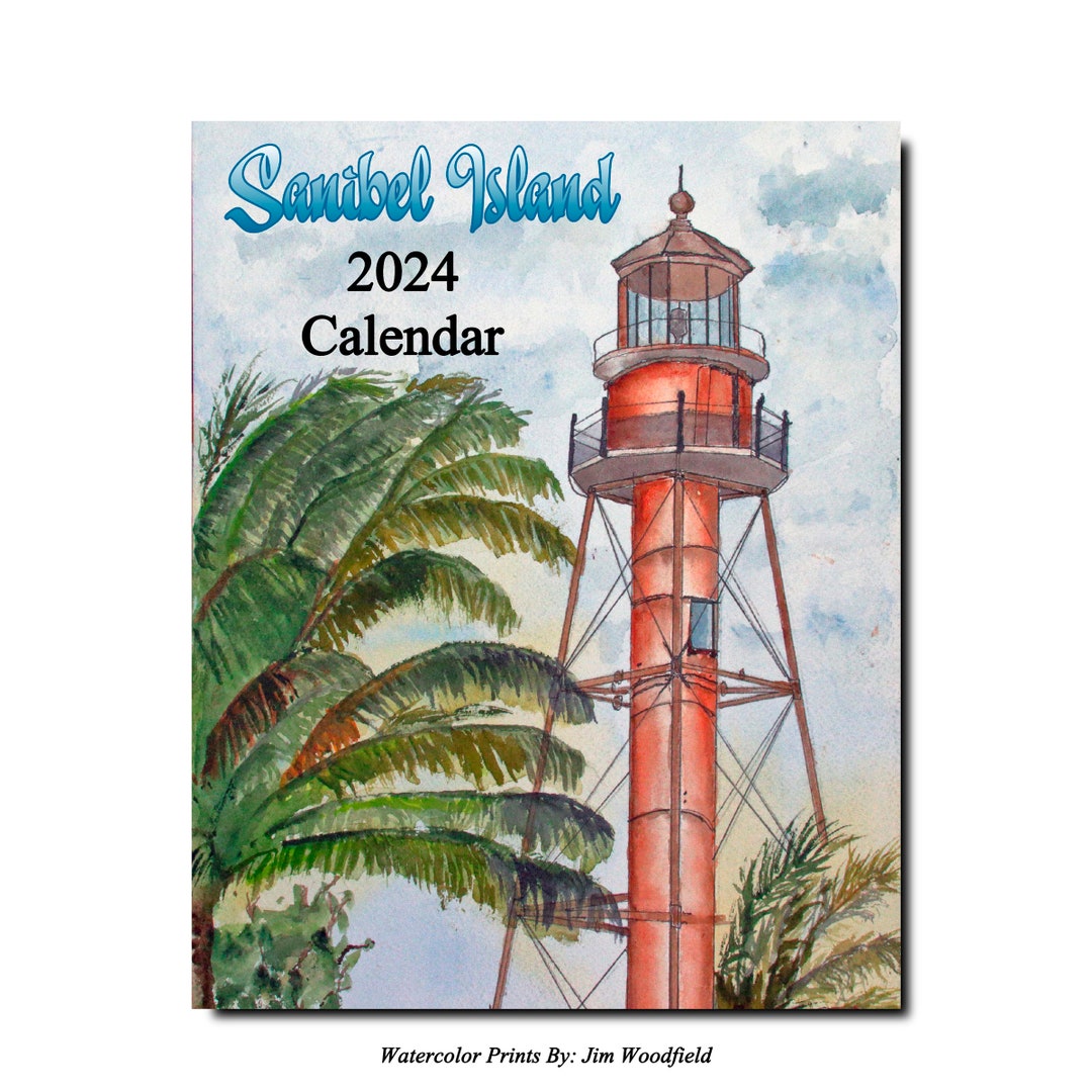 Art Style 2024 Calendar Sanibel Island 8.5x11 12 Etsy