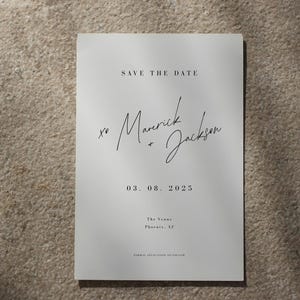 Modern Save the Date Card | Digital Canva Template, Instant Download, Customizable Wedding Stationary, Minimalistic Aesthetic