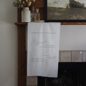 Signature Drinks Sign | Fabric Bar Menu | 100% Cotton | Customizable Fabric Wedding Signage
