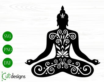 Buddha Svg Buddha Files for Cricut Buddha Cut Files Yoga Buddha Svg Buddha Svg Files For Cricut Silhouette Glowforge