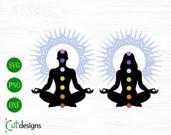 Yoga Meditatoin Svg Png Dxf Files for Cricut Silhouette Glowforge YogaPoses Svg Buddha Meditation Svg Buddha Svg Chakra Svg Yoga Svg