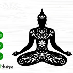 Buddha Svg Buddha Svg Png Dxf Files for Cricut Silhouette Glowforge Buddha Cut Files Yoga Buddha Svg Buddha Meditation Svg Yoga Poses Svg