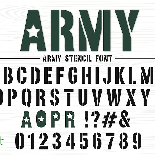 Stencil Font Army Font Military Font Military Stencil Font Army Stencil Font Stencil Letters Font Military Style Font Stencil Font Cricut