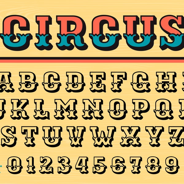 Zirkus Schrift Karneval Schrift Zirkus Buchstabe Schrift Zirkus Schrift Zahlen Vintage Zirkus Schrift Zirkus Stil Schrift Karneval Buchstaben Schrift Alte Zirkus Schrift