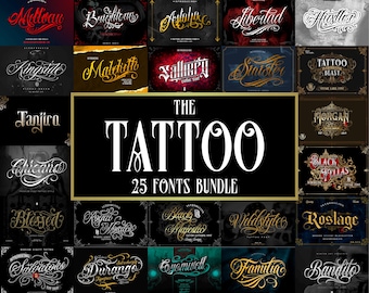 Tattoo Procreate Fonts Tattoo Fonts Gothic Fonts Tattoo Letters  Cricut Fonts Calligraphy Fonts Tattoo Lettering Handwritten Tattoo Ttf Otf