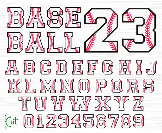 Baseball Font SVG Baseball Font Cricut Varsity Alphabet 