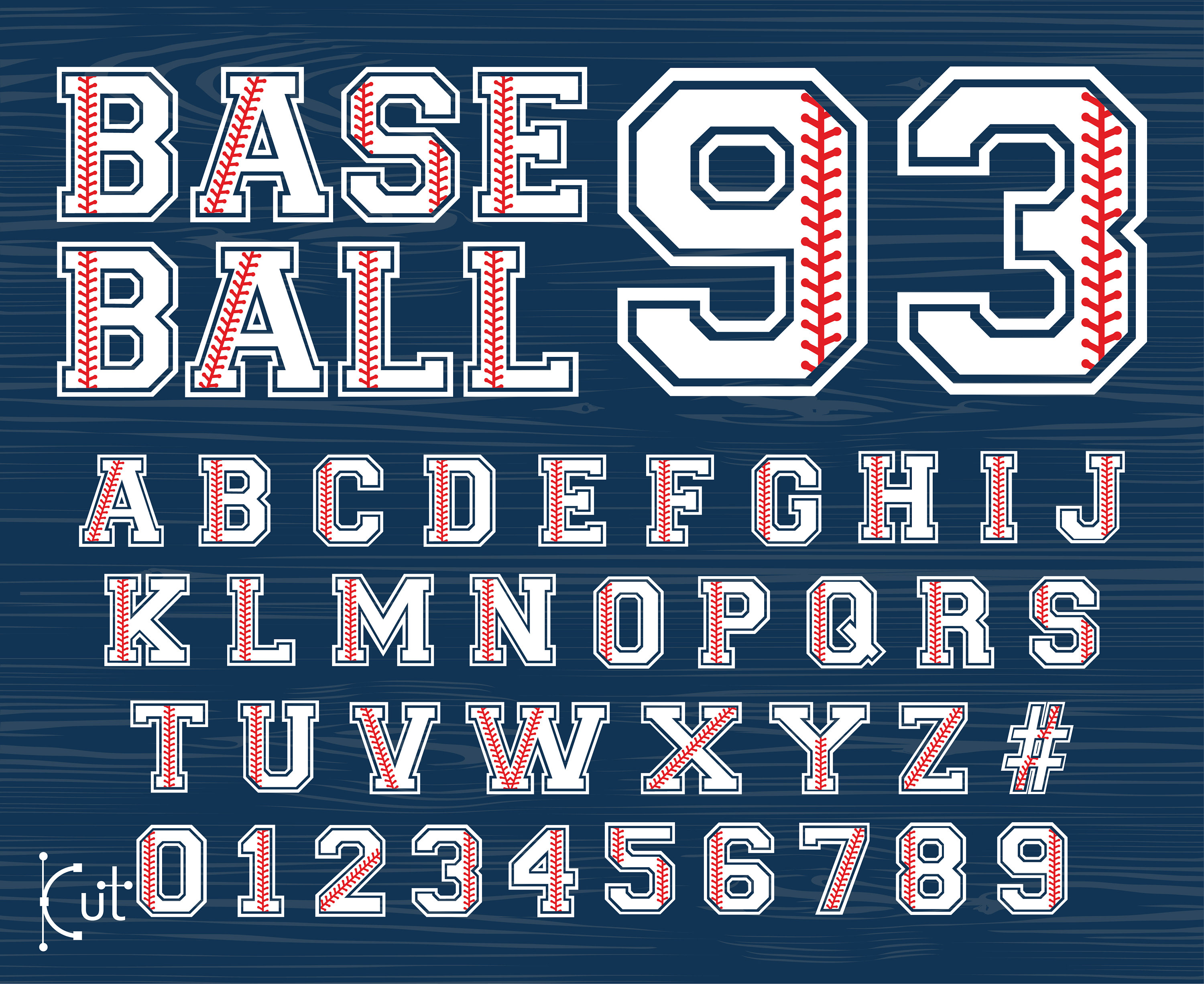 Baseball Font Varsity Font Baseball Font With Stitches Baseball Letters