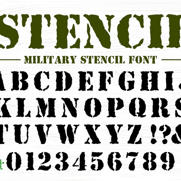 Stencil Font Army Font Military Font Military Stencil Font Army Stencil Font Stencil Letters Font Military Style Font Script Stencil Font