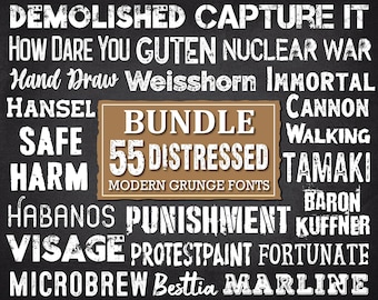 Distressed Procreate Fonts Grunge Fonts Rough Fonts Gothic Fonts Vintage Fonts Distressed Cricut Fonts Canva Fonts Ttf Otf