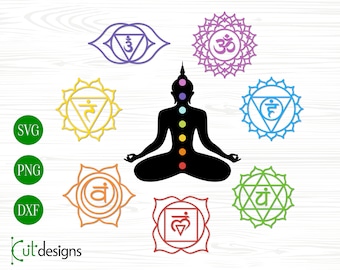 Chakra Svg Chakra Symbols Svg Buddha Svg Chakra Symbols Svg Dxf Png Files for Cricut Silhouette Glowforge Yoga Meditation Svg