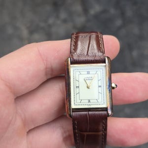 Vintage 1980 Cartier Tank Vermeil Cuarzo