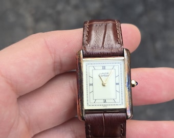 Vintage 1980's Cartier Tank Vermeil Quartz