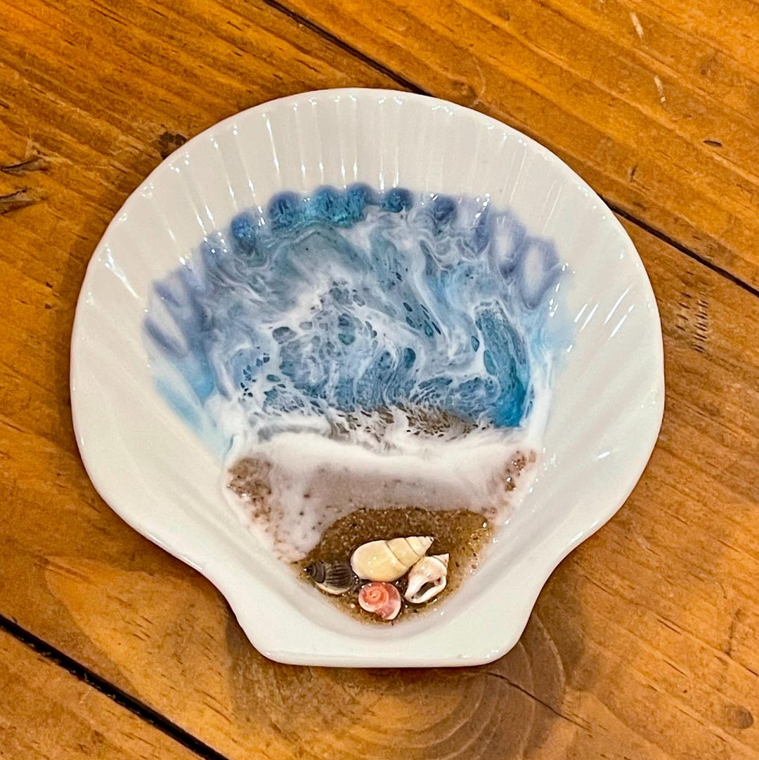 Bespoke Seashell Ring Dish, Beach Jewelry Dish, Ocean Trinket Tray ...
