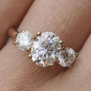 Oval Diamond Three Stone Engagement Ring with Prong Set Band, Side Round Diamonds Wedding Ring, Lab Grown Diamond Ring, Anniversary Gifts