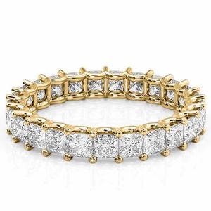 Princess Cut Diamond Full Eternity Wedding Band, Lab Grown Diamond Band, Anniversary Ring, Stackable Band, Diamond Wedding Band, Gift Ring