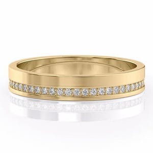 Men's Diamond Wedding Band, 0.40TW Round Lab Grown Diamond Band, Polish Finish/Channel Setting Band, Birthday and Anniversary Gifts for Him