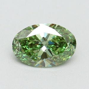 Oval Shaped Green Diamond, 2.00 CT Fancy Intense Green Lab Grown Diamond, Custom Engagement Ring, Green Diamond for Her, Diamond for Gift