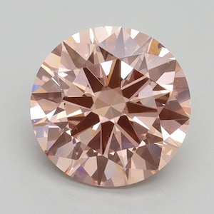 Pink Lab Grown Diamond, IGI Certified Diamond, 2 ct Round Cut Diamond, Loose Diamond for Engagement Ring Custom, Handmade by Caratline