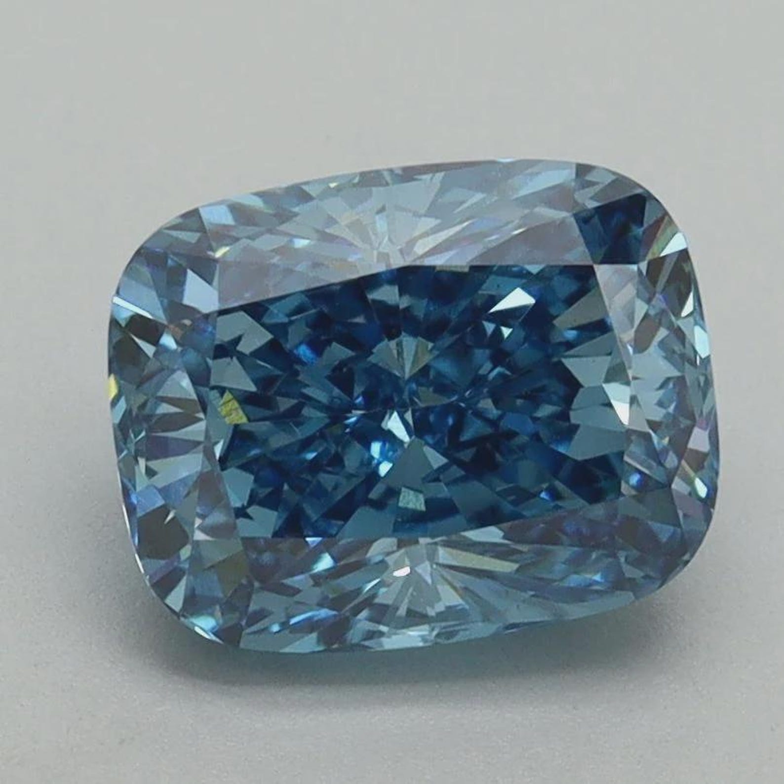 Elongated Cushion Cut Lab Grown Blue Diamond for Custom Jewelry, Blue ...
