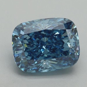 Langwerpige kussengeslepen Lab Grown Blue Diamond voor aangepaste sieraden, Blue Lab Grown Diamond, gecertificeerde diamant voor verlovingsring, cadeau voor haar