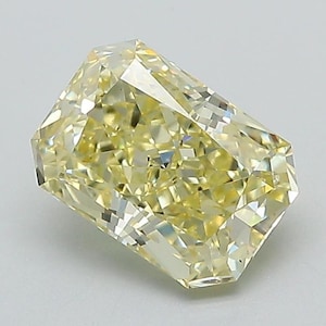 Radiant Cut Fancy Intense Yellow Color, 2.00 CT Yellow Lab Grown Diamond, Yellow Diamond for Engagement Ring, Fancy Color Diamond for Women