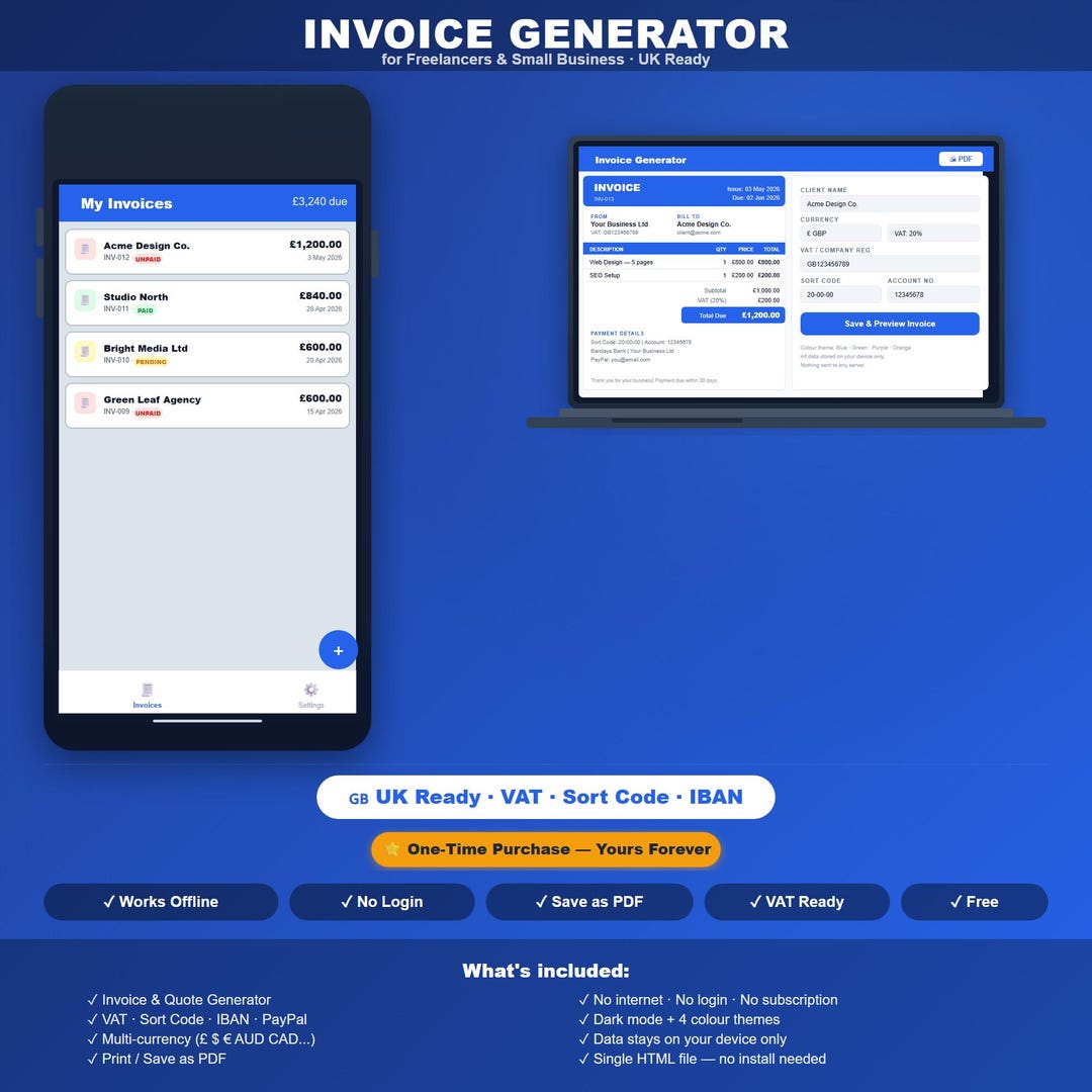 Invoice Generator App | Offline Invoice Maker | No Subscription ...