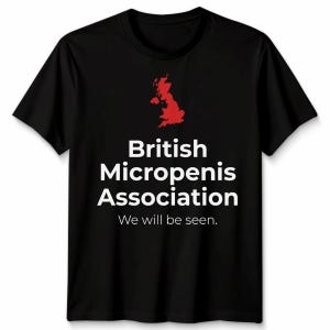 Camiseta unisex de la Asociación Británica de Micropene, divertida y vergonzosa, para despedidas de soltero. imagen 1