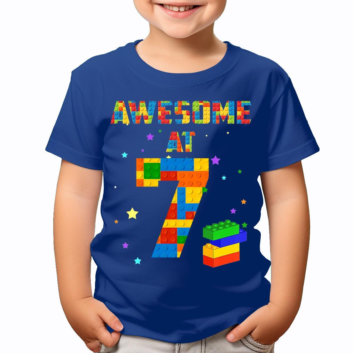 Awesome at Building Blocks Personalised Bricks Theme Birthday Kids Boys  Girls Tee Top T-shirt #AS#6 - Etsy
