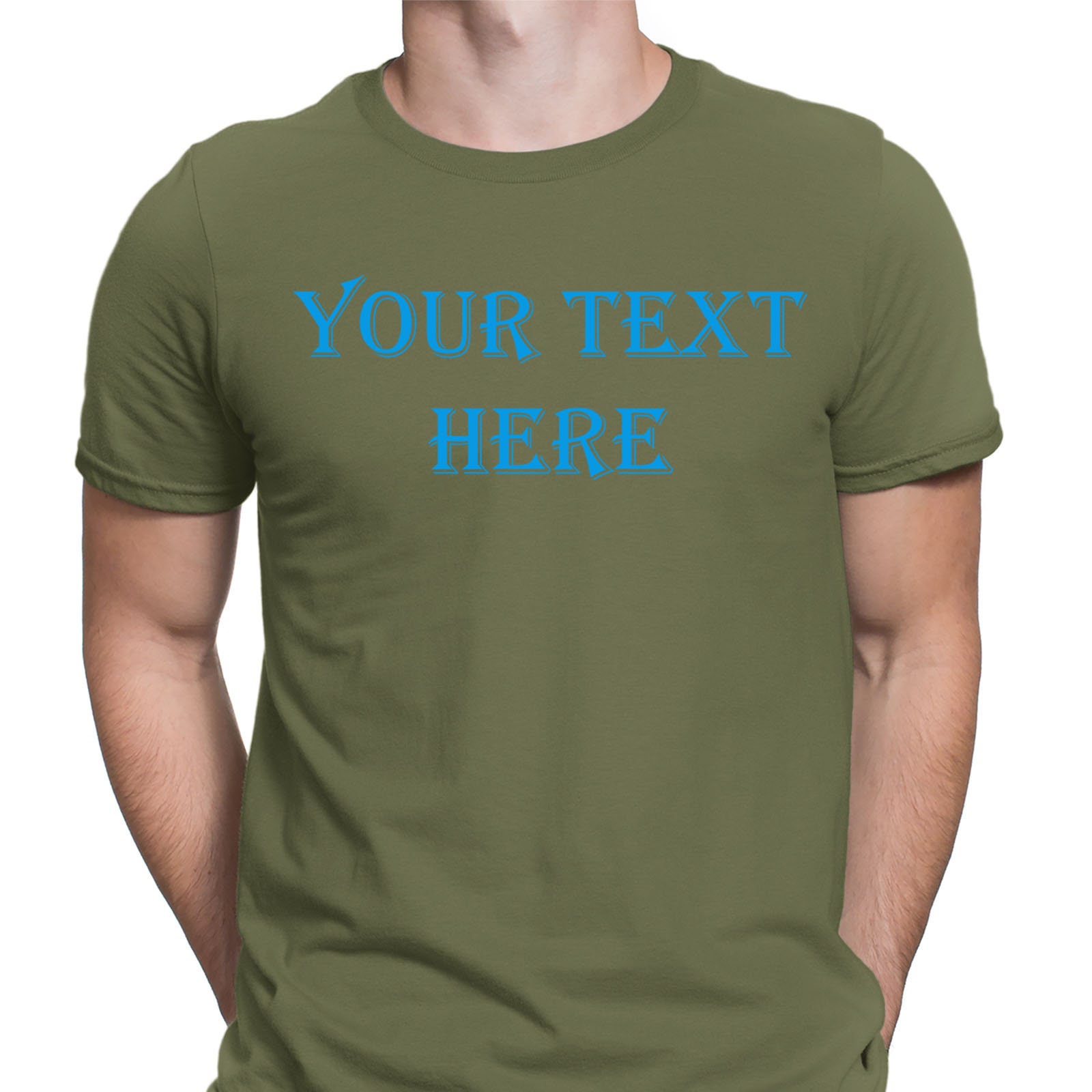 Personalised Your Text Here Custom Print Novelty Mens T-shirts Tee Top ...