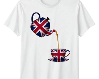 Camiseta con tetera Union Jack: camiseta de recuerdo británica