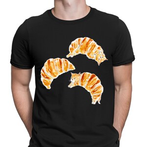 Croissant Cats Baker Bread Animal Lovers Gift Funny Novelty Mens T-Shirts Top #D