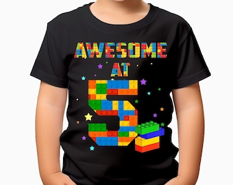 Personalized Building Blocks Birthday Tee: Bricks Theme Shirt
