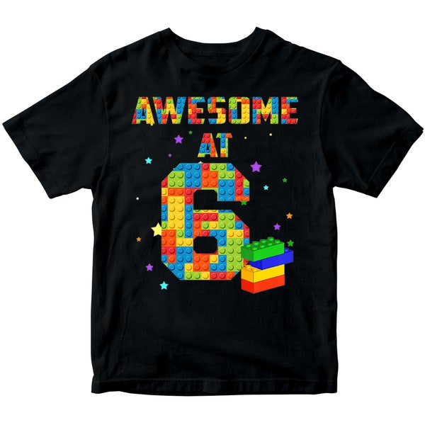 Awesome At Personalised Bricks Theme Birthday Kids T-Shirt #E