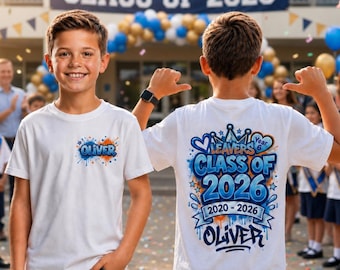 Personalised Class Of 2026 T Shirt, School Leavers Custom Name Tee