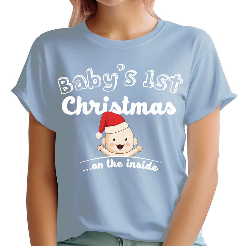 Cute Baby's 1st Christmas Santa Hat Tshirt Festive Holiday Wear for