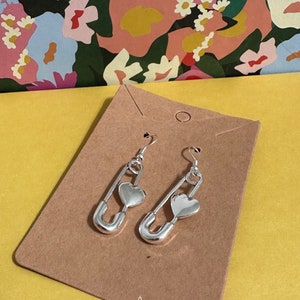 adorable heart pin earrings