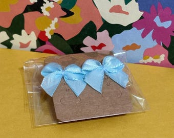 Mini Blue bow earrings