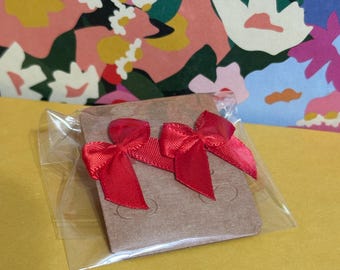 Mini Red bow earrings