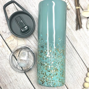 Elegant Glitter Sprinkle Tumbler, Glitter Tumbler, Personalized Custom Epoxy Cup, Birthday Gift for Wife, Skinny Tumbler.