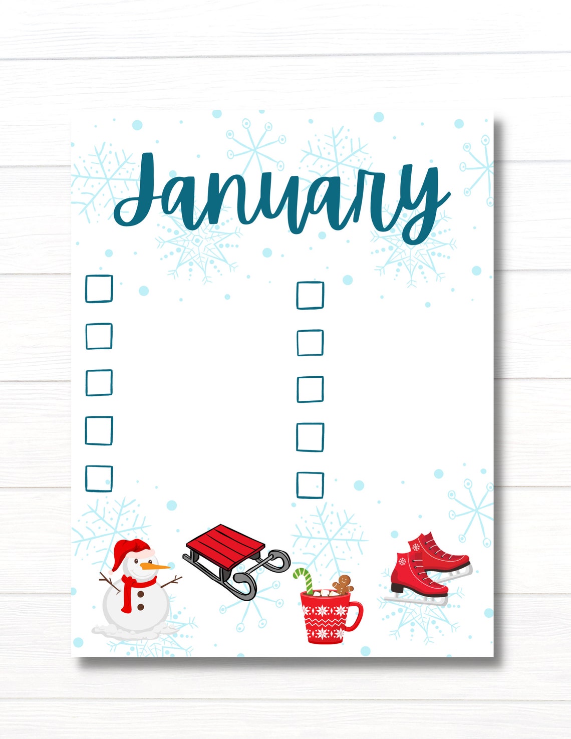 January Bucket List Printable Winter Bucket List Printable - Etsy