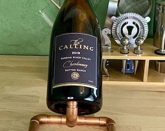 Copper Pipe Wine Bottle Holder Displays 1 Wine Bottle Copper Art Handcrafted Copper Wine Rack Custom Wine Rack