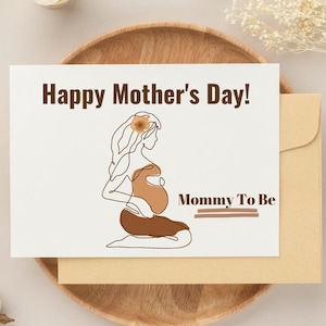 Printable Mother&#39;s Day Card // Pregnant Mom Mother&#39;s Day // Greeting Card Printable // Digital Download