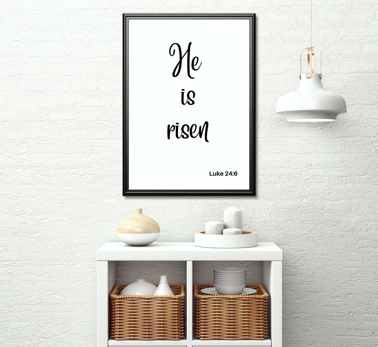 Luke 246 He is Risen Bible Verse Print Bible Verse Wall Art Etsy