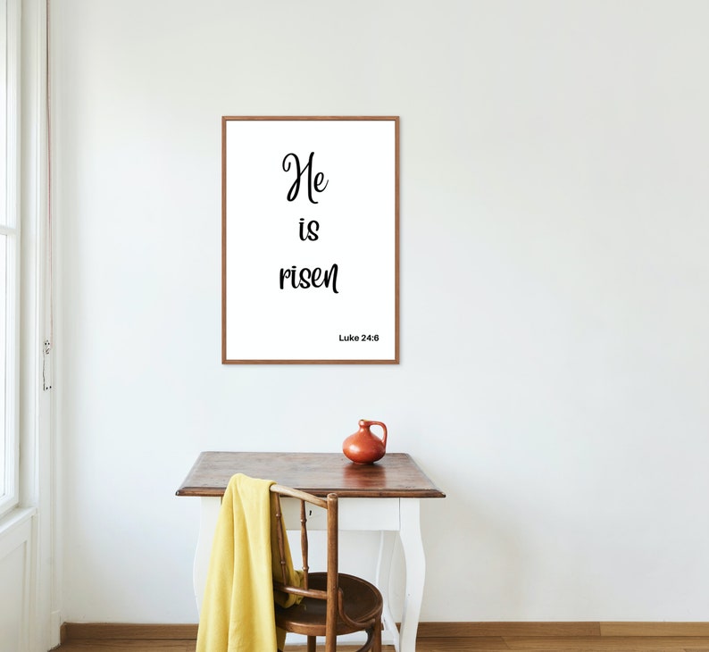 Luke 246 He is Risen Bible Verse Print Bible Verse Wall Art Etsy