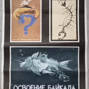 Cartel ecológico soviético vintage original Seguridad ambiental GreenPeace #24