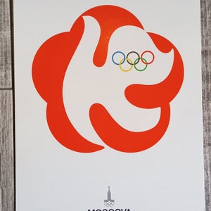 Original Vintage Karton Poster Sowjetische Sportolympiade Moskau 1980 #31